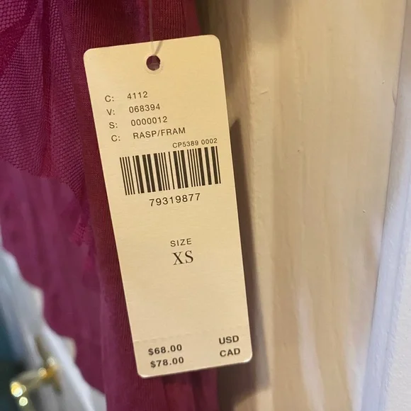 Anthropologie Pilcro Tulle Mesh Tee in Raspberry - Picture 4 of 12